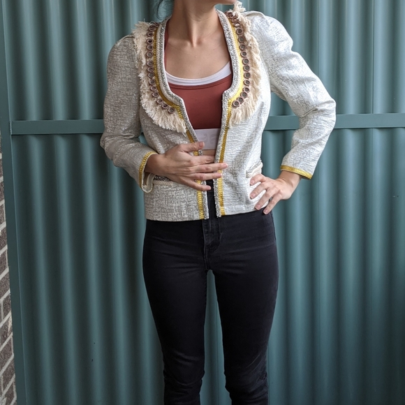 Guess by Marciano Mirrored Beaded Crop Jacket - Picture 3 of 10